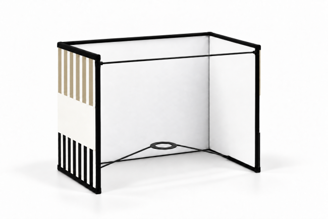 Vue de dos de l’applique murale RIVAGE lin, intérieur blanc, carcasse noire et bague E27
