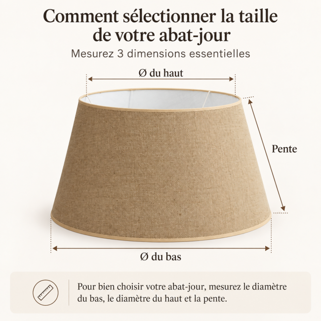 Abat-jour conique moderne avec bordage au choix