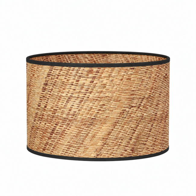 Abat-jour cylindrique en raphia tressé brun collection CAURO