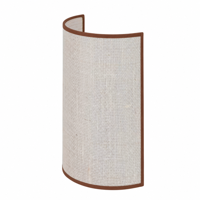 Applique murale Erbalunga en jute blanche, bordure marron, sur fond blanc