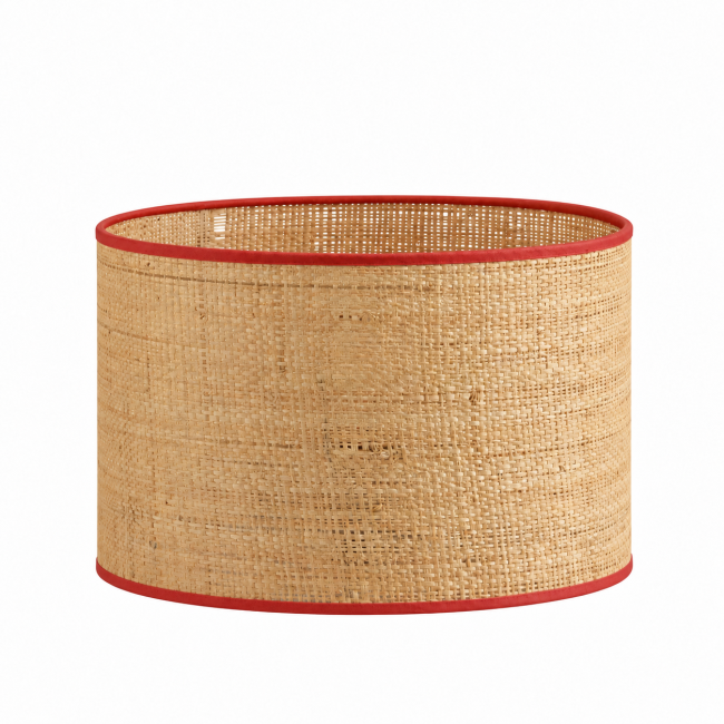Abat-jour en raphia naturel avec finition de bordure personnalisable