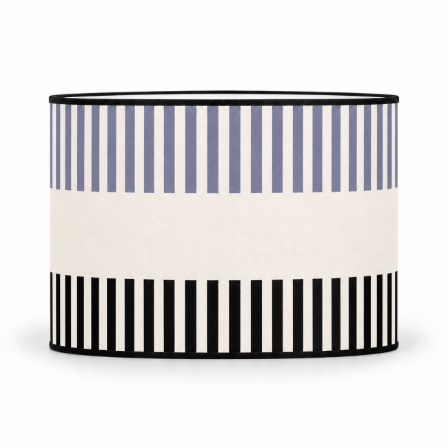Abat-jour cylindrique RIVAGE onyx violet – motifs onyx violet et noir