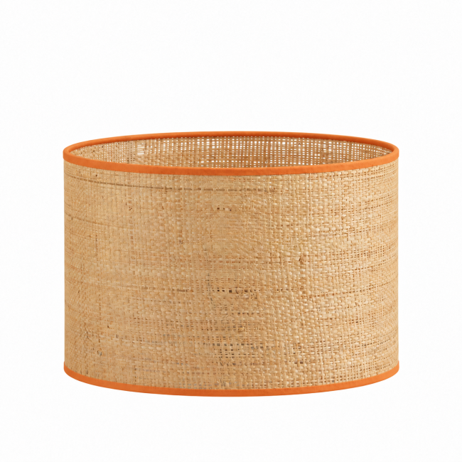 Abat-jour cylindrique en raphia naturel pour lampadaire