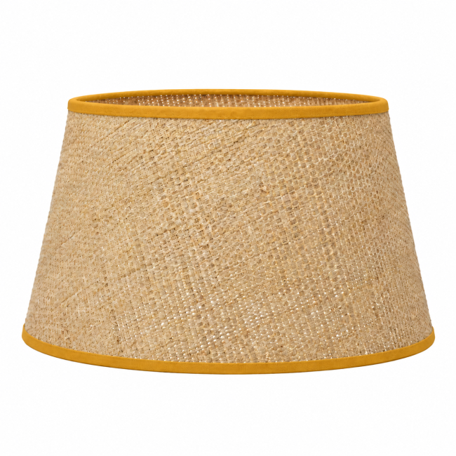 Abat-jour rond ZOLA en raphia naturel beige