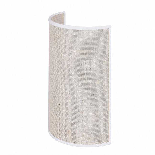 Applique murale Erbalunga en jute blanche, bordure blanche, sur fond blanc