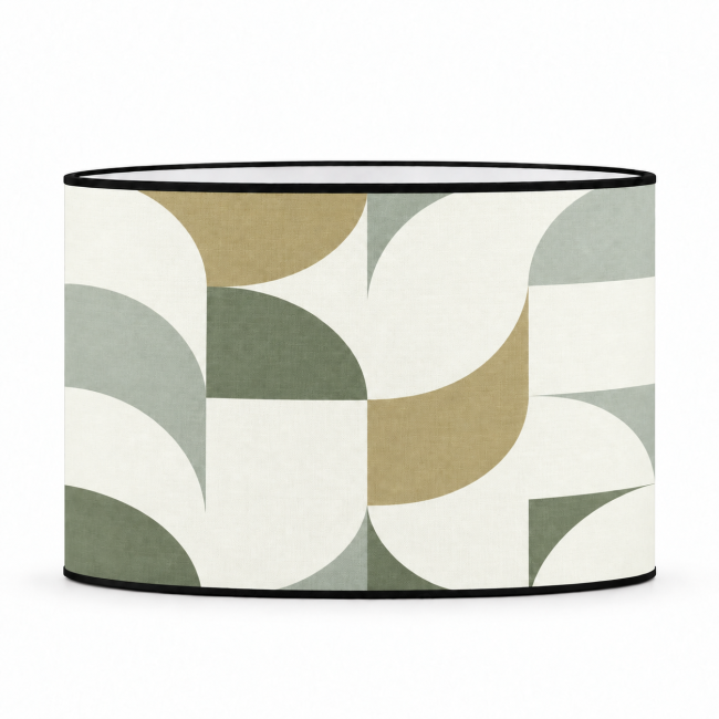 Abat-jour deco en coton imprimé collection masca bleu pastel Abat-jour vert sauge EDDY | KAUZE LUMINAIRES