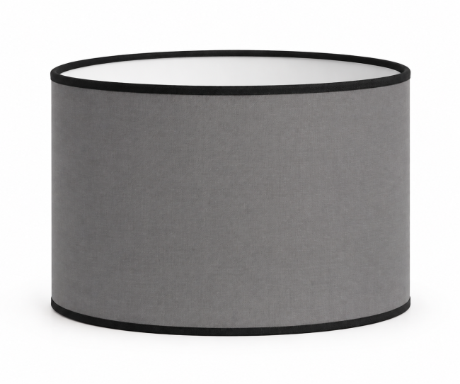 Abat-jour déco cylindrique gris souris Abat-jour gris en coton pour lampe à poser, lampadaire ou suspension