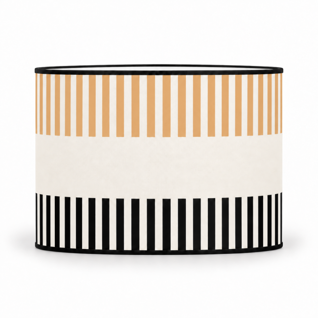 Abat-jour cylindrique RIVAGE fauve – motifs fauve et noir