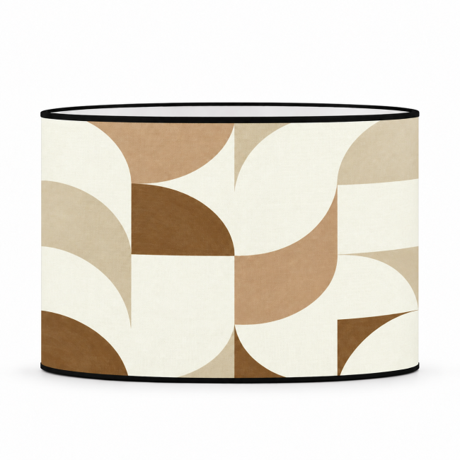 Abat-jour coton imprimé PHARO – Beige graphique