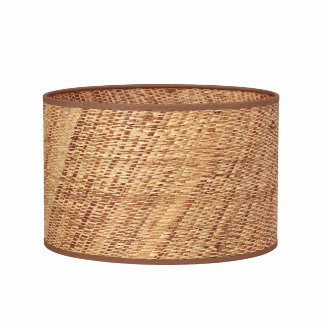 Abat-jour artisanal en raphia brun foncé Maison Kauze Luminaires