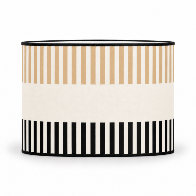 Abat-jour cylindrique RIVAGE camel – motifs camel et noir
