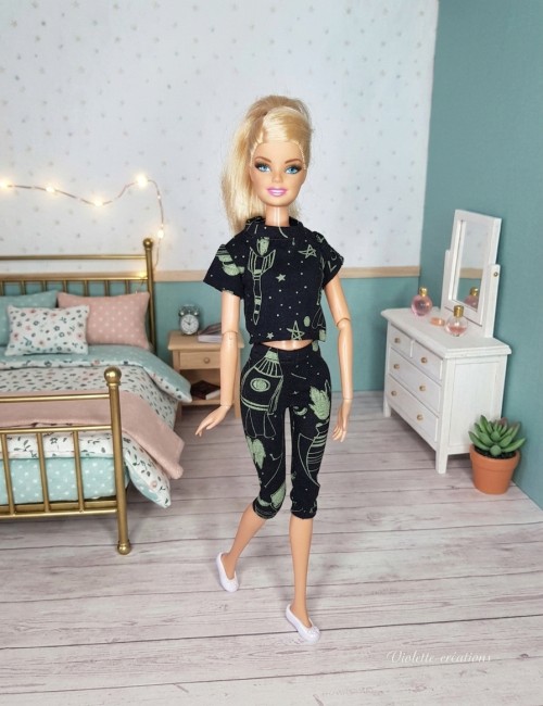 Pyjama Zoé pour poupée barbie, barbie extra, barbie fashionnitas Pyjama Magique pour Poupée Barbie Extra et Fashionitas