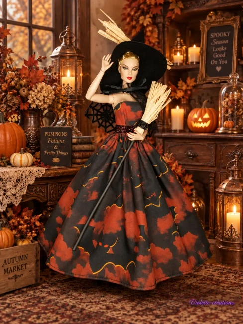 déguisement halloween pour poupée barbie,Barbie fashionistas, barbie silkstone N°2 déguisement halloween pour poupée barbie,Barbie fashionistas, barbie silkstone N°2