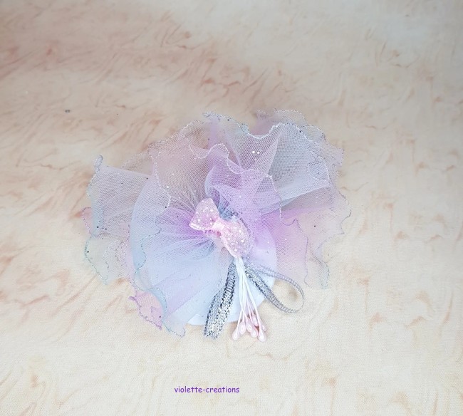 chapeau bibi rose blanc argenté pour poupée Barbie