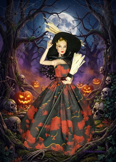 déguisement halloween pour poupée barbie,Barbie fashionistas, barbie silkstone N°2