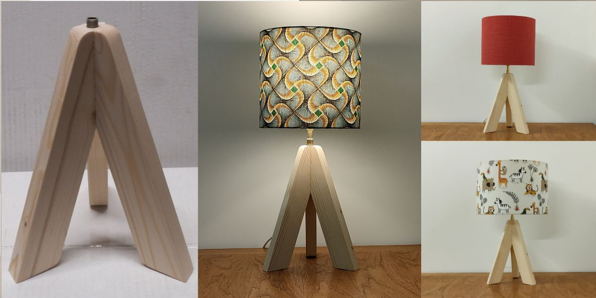 lampes trépieds bois