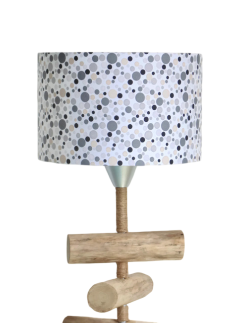 Abat-jour motifs pois gris taupe beige Abat-jour motifs pois gris taupe beige