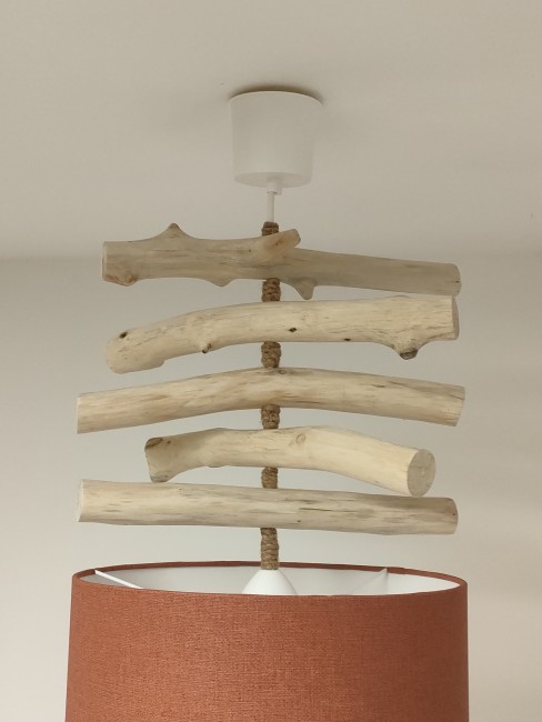 lustre bois flotté terracotta 30 cm (2)