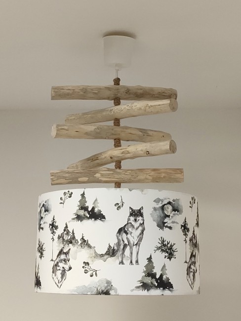 lustre bois flotté loups 35 (2) lustre bois flotté loups