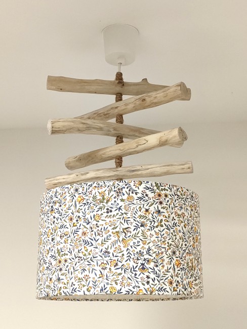 lustre bois flotté fleurs provençales (2) lustre bois flotté fleurs provençales