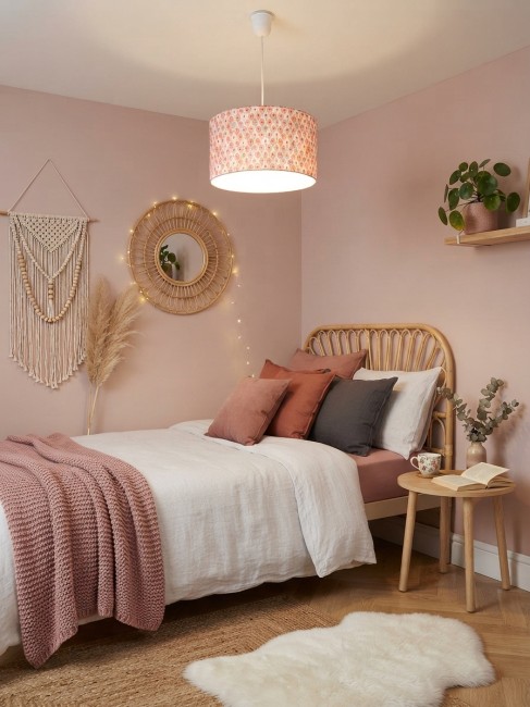 mini plumes de paon rose