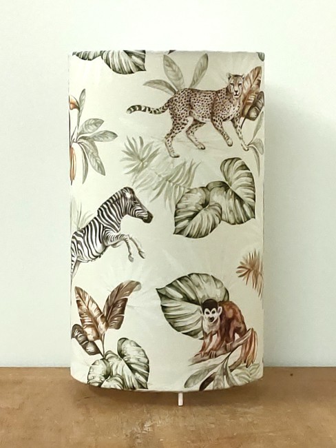  lampe tube motifs animaux sauvages, zèbres, girafes, guépard 