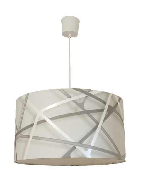 suspension abat-jour motifs géométriques gris graphique