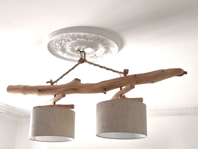 lustre bois flotté double lin lustre bois flotté double lin