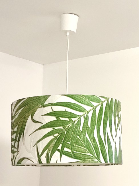 Abat-Jour motifs feuilles exotiques vertes