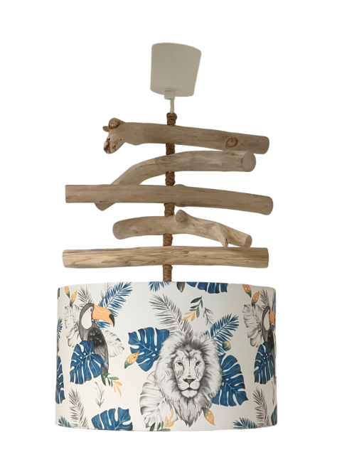 lustre bois flotté animaux de la jungle