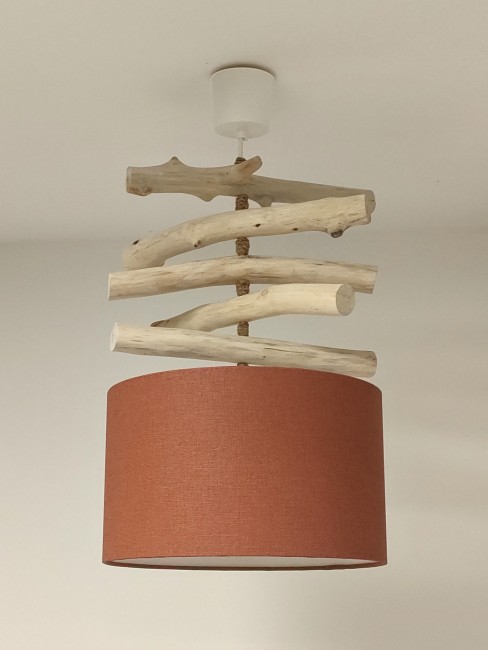 lustre bois flotté terracotta 30 cm (3)