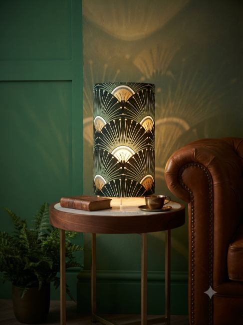 lampe art deco vert et or