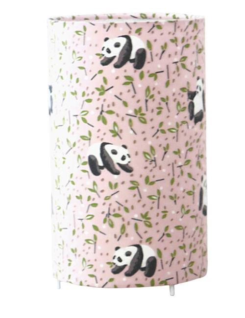 lampe tube motifs pandas fond rose/vert lampe tube motifs pandas fond rose/vert