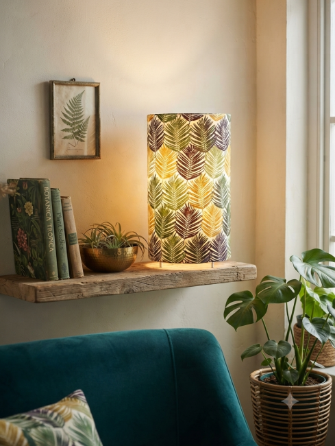 lampe feuilels palmier