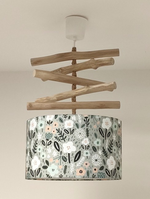 lustre bois flotté sauge 30 cm (5)