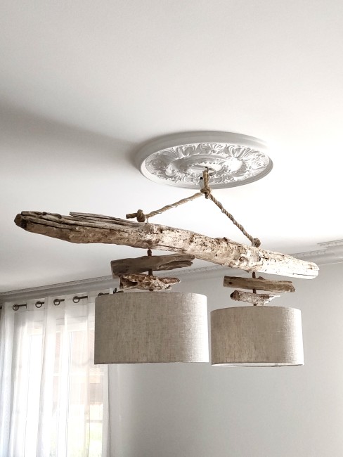 lustre double lin 35 (10) lustre double bois flotté lin
