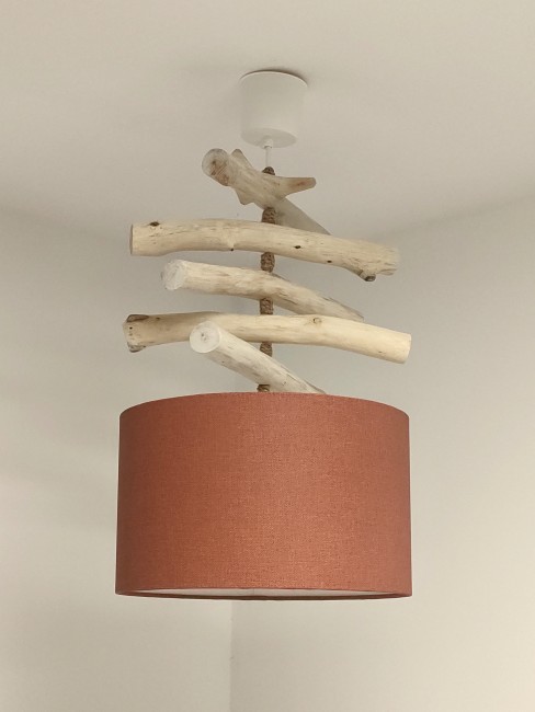 lustre bois flotté terracotta 30 cm (1)