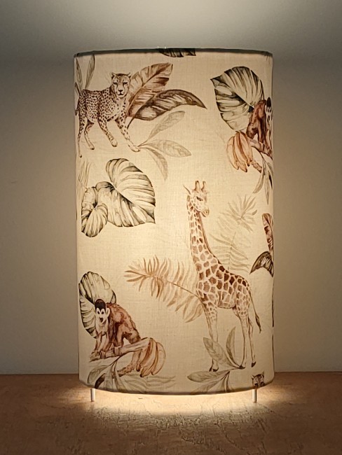  lampe tube motifs animaux sauvages, zèbres, girafes, guépard 