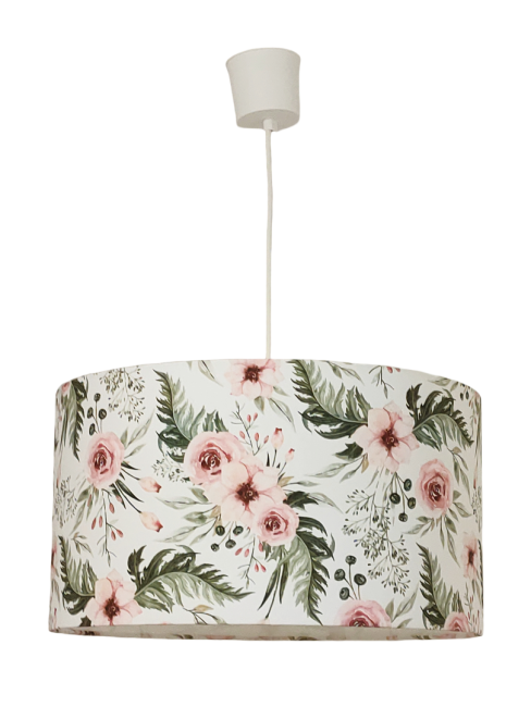suspension abat-jour motifs fleurs - roses