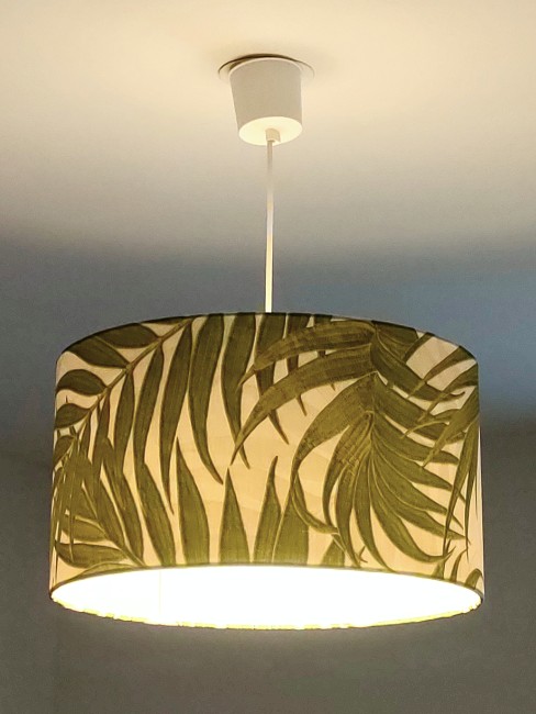 Abat-Jour motifs feuilles exotiques vertes