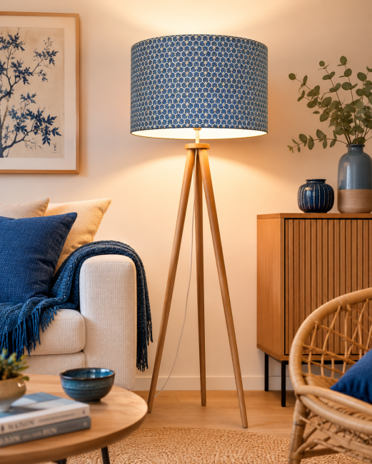 abat jour riad bleu