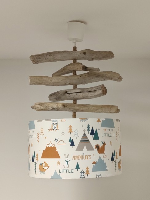 lustre bois flotté tipis