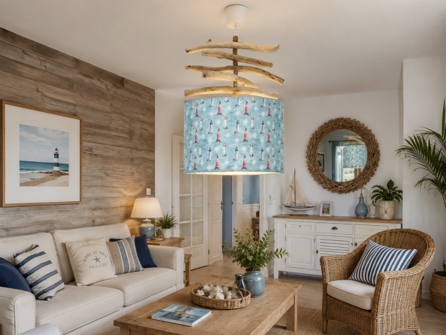 lustre bois flotté phares