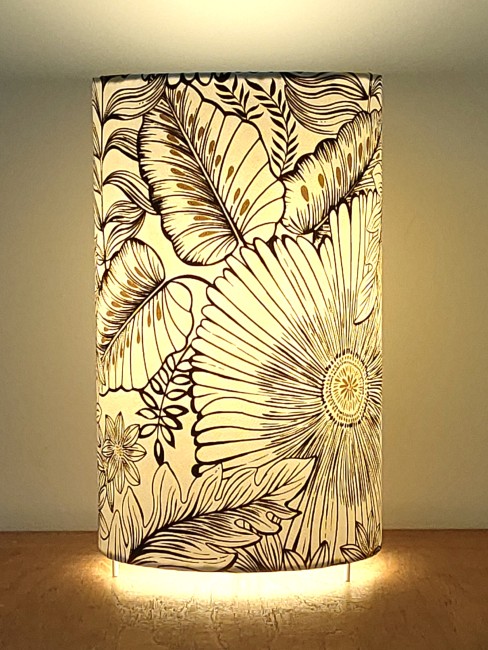 lampe fleurs noir et or (1)