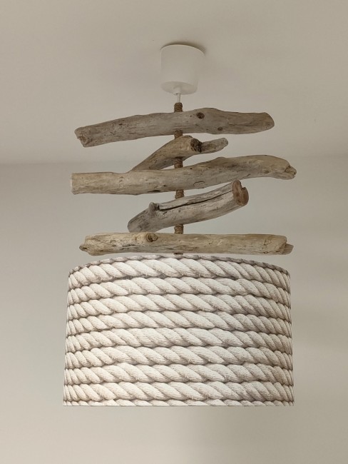lustre bois flotté cordage