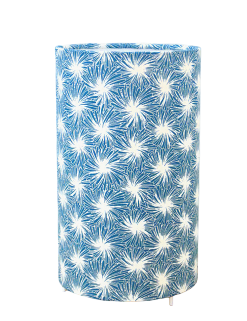 lampe tube motif japonais futon bleu lampe tube motif japonais futon bleu