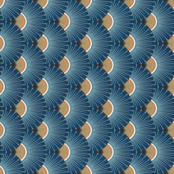 art déco bleu et or