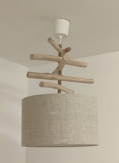 lustre bois lin 30 cm 