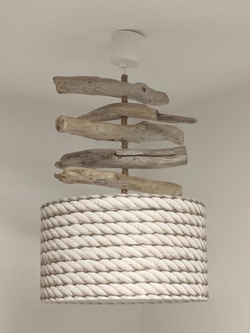 lustre bois flotté cordage