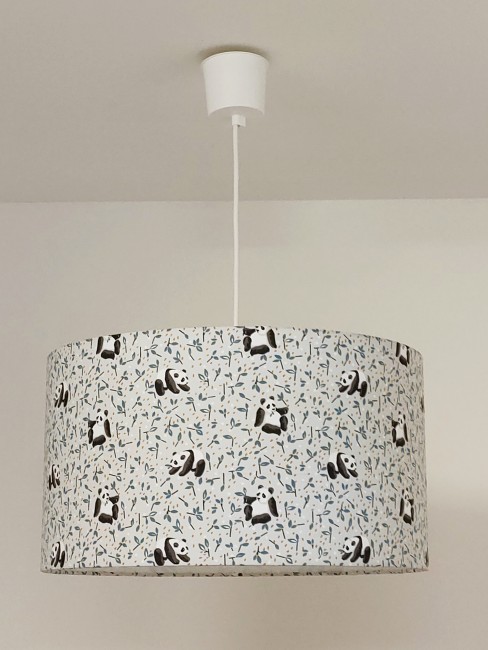 panda bleu (2) lustre bois flotté panda 35 cm